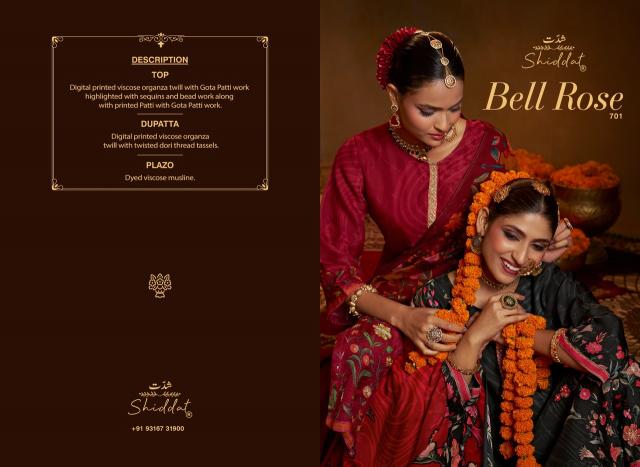Shiddat bell rose 701 dress material wholesale market in pune